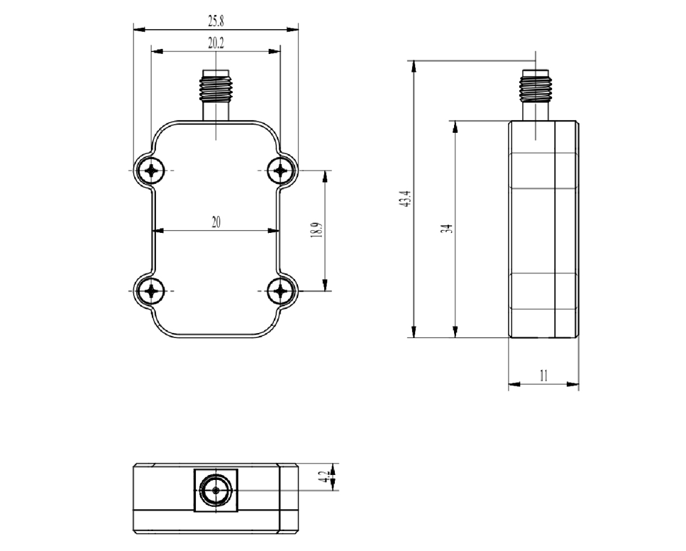 LR24-F/P dimensions in mm